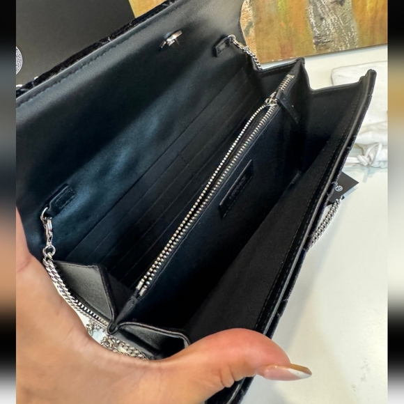 Versace Velvet+Lamb Leather Crossbody NWT! With COA - Picture 7 of 11